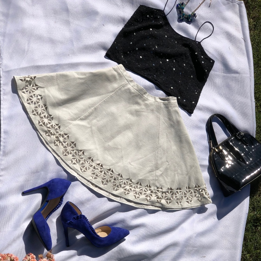 Ann Taylor black beaded crop top